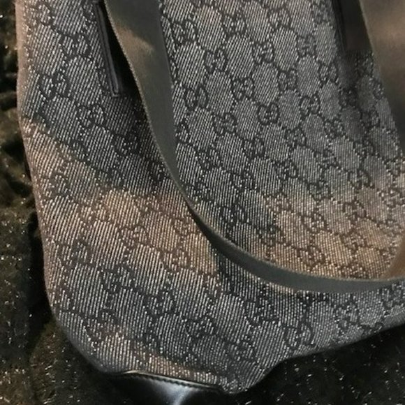 Gucci Vintage Black GG Canvas Handbag/ Shoulder Bag / Tote - 1990's - Picture 7 of 16